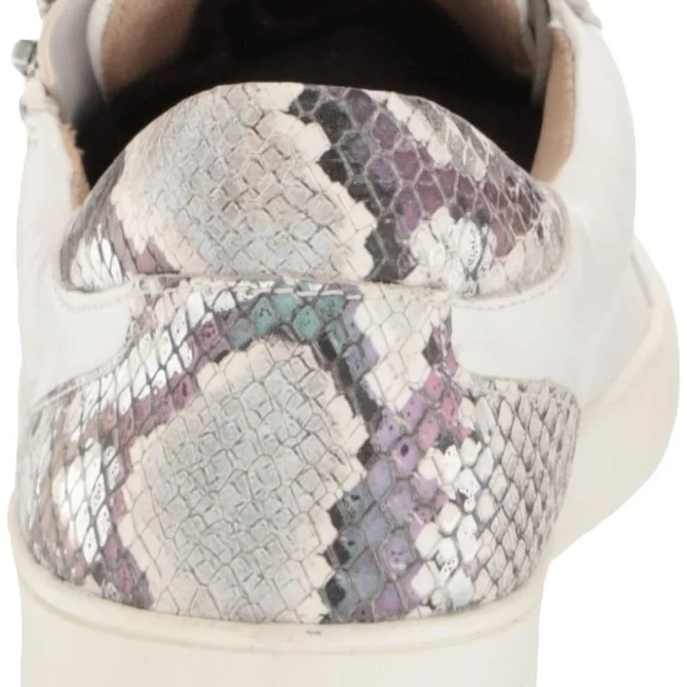 Naturalizer Women's Macayla Women Size 8.5 Tennis Shoe Snakeskin Zipper White